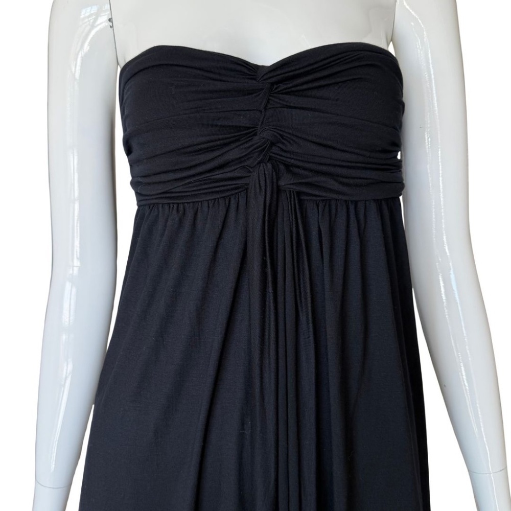 Express Black Braided Bandeau Top Knee Length Dress Smocked Back Size Medium - Picture 2 of 6